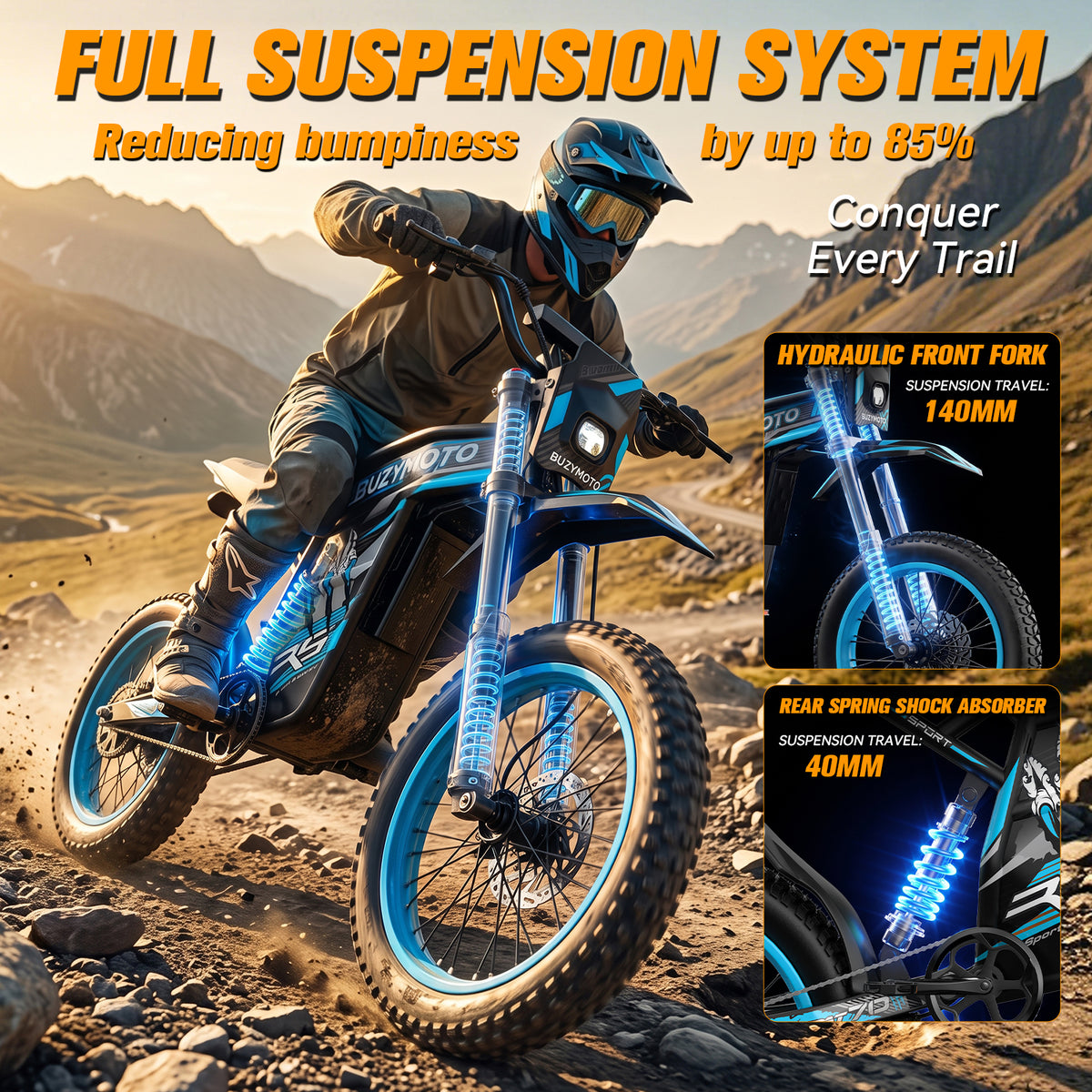53.8MPH Electric Dirt Bike for Adult,7000W Peak Power,67.2V Output 30Ah Full Suspension System, 2016Wh Battery, 78 Miles, 20×4.0 Fat Tires, Dual Hydraulic Disc Brake,5-Speed Level,220Nm Top Torque