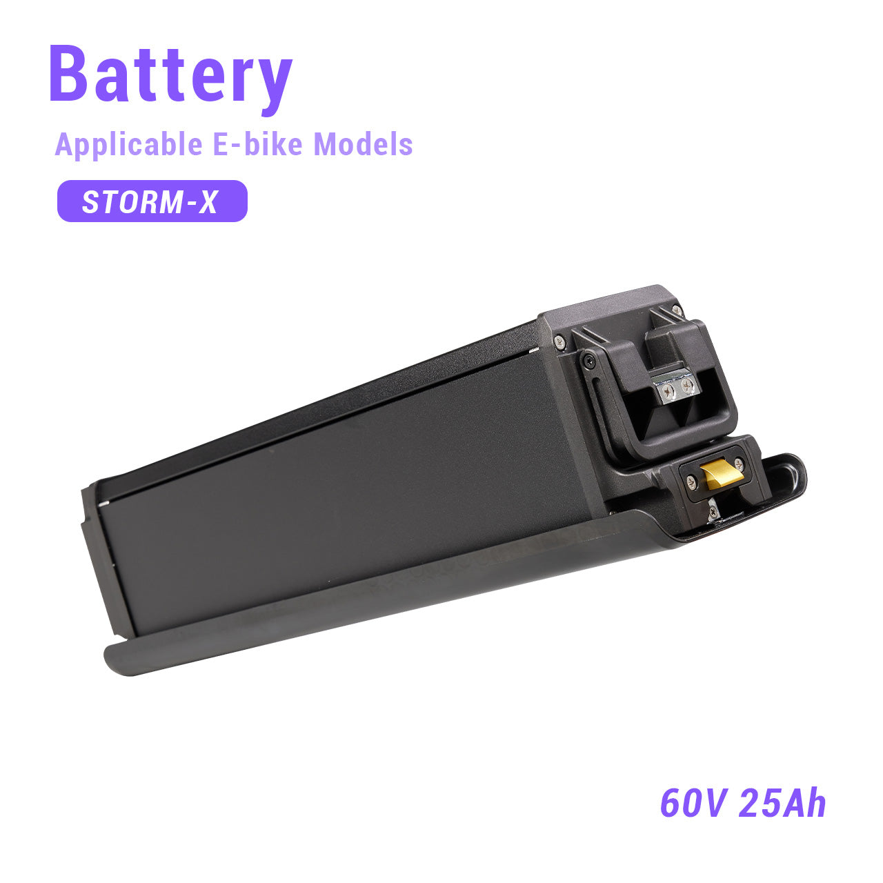 60V 25Ah Lithium Battery, Built-in E-Bike Replacement Battery