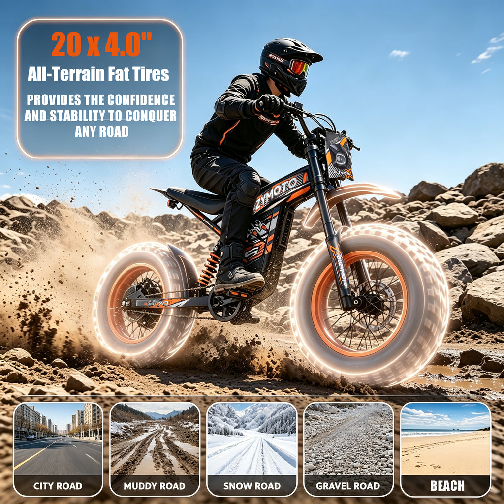 53.8MPH Electric Dirt Bike for Adult,7000W Peak Power,67.2V Output 30Ah Full Suspension System, 2016Wh Battery, 78 Miles, 20×4.0 Fat Tires, Dual Hydraulic Disc Brake,5-Speed Level,220Nm Top Torque