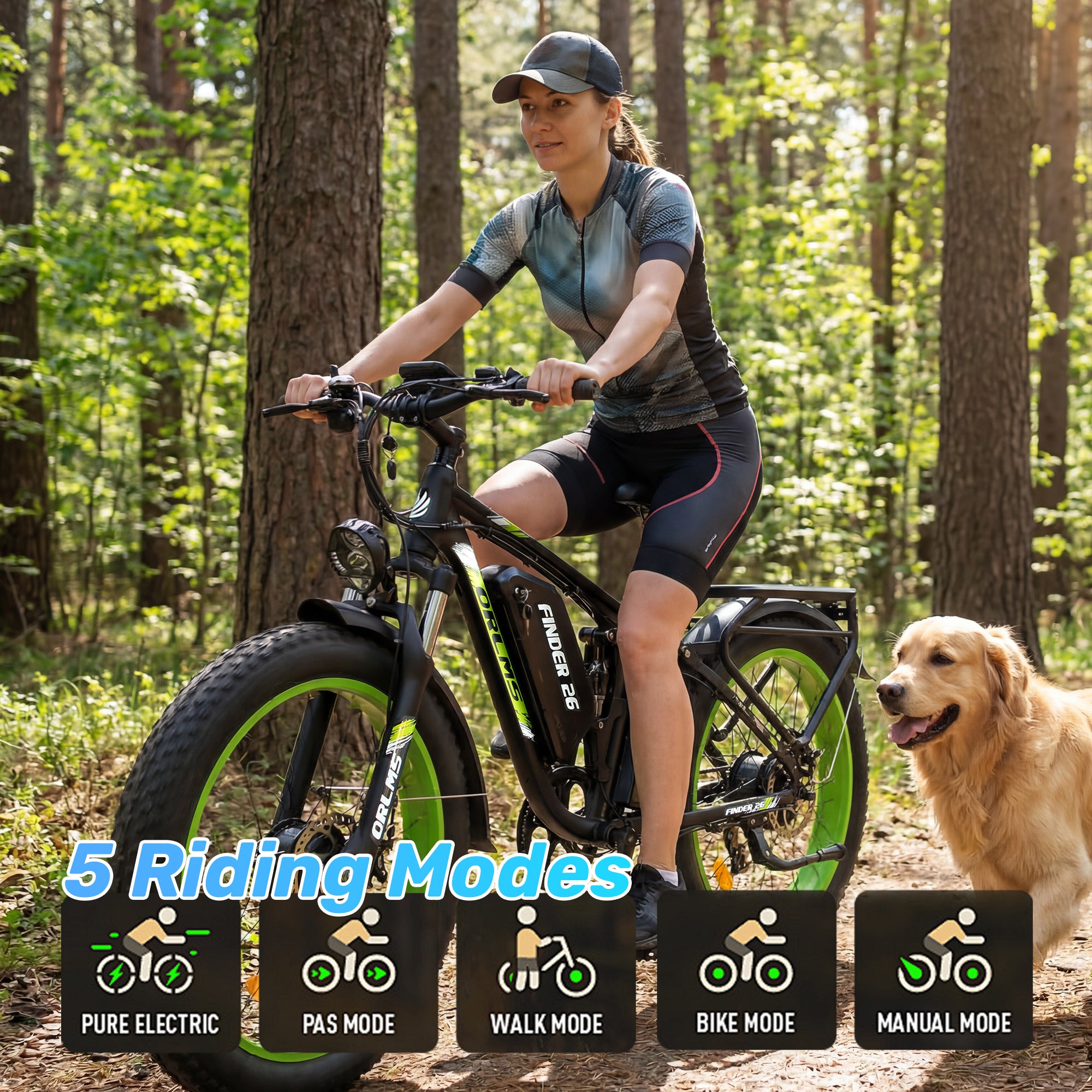 MENORX Finder26 Dual Motor Electric Bike 26"x4" Fat Tire Full Suspension