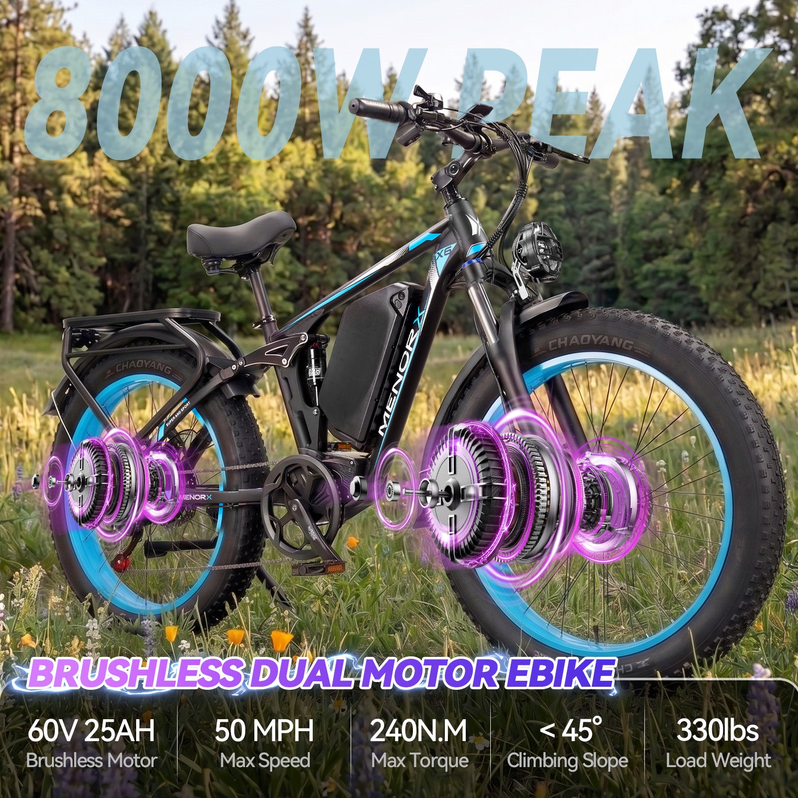 MENORX X6 Dual Motor Electric Bike 26