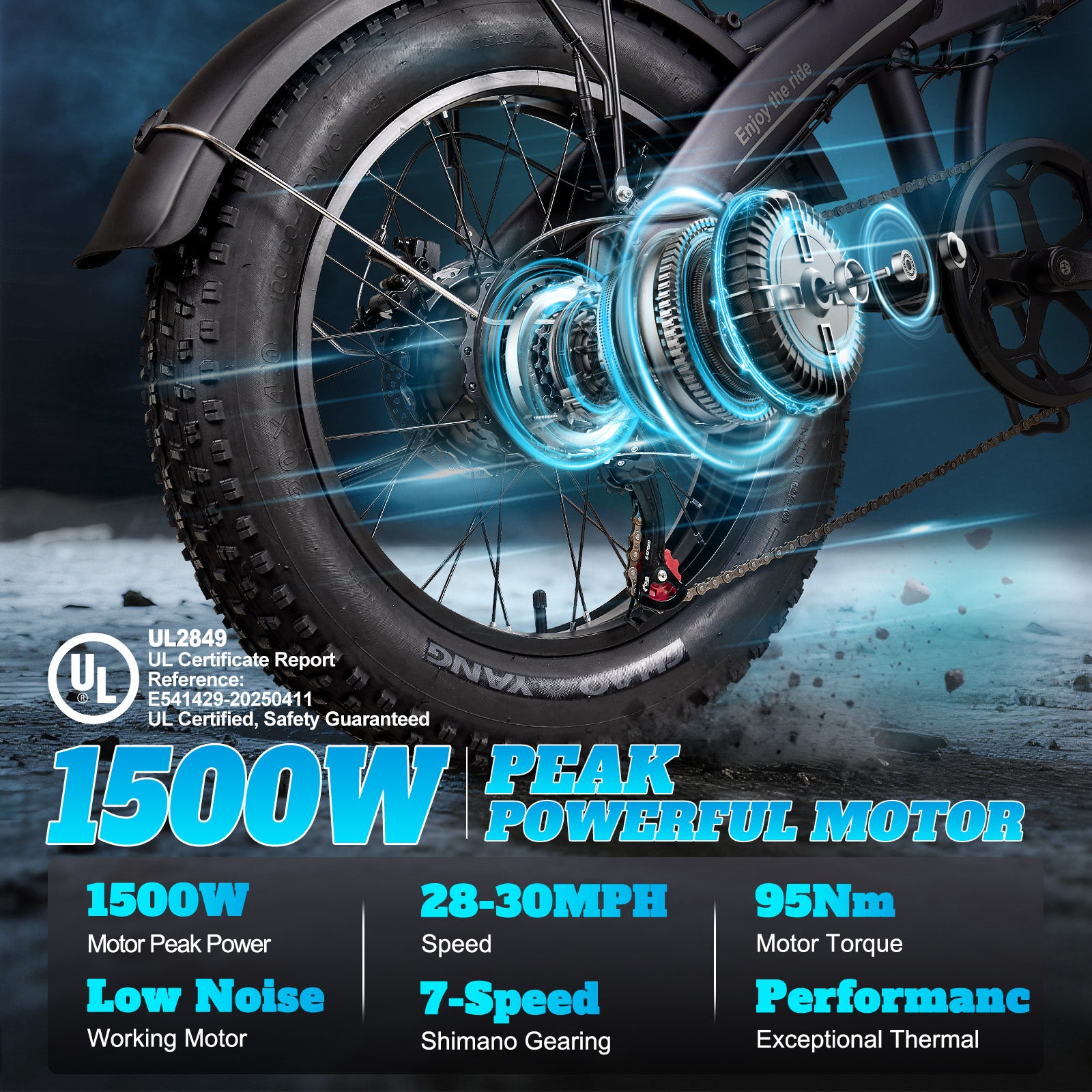 MENORX S9 Fodable Ebike 48V 13Ah 750W Peak 20" All-Terrain Fat Tire
