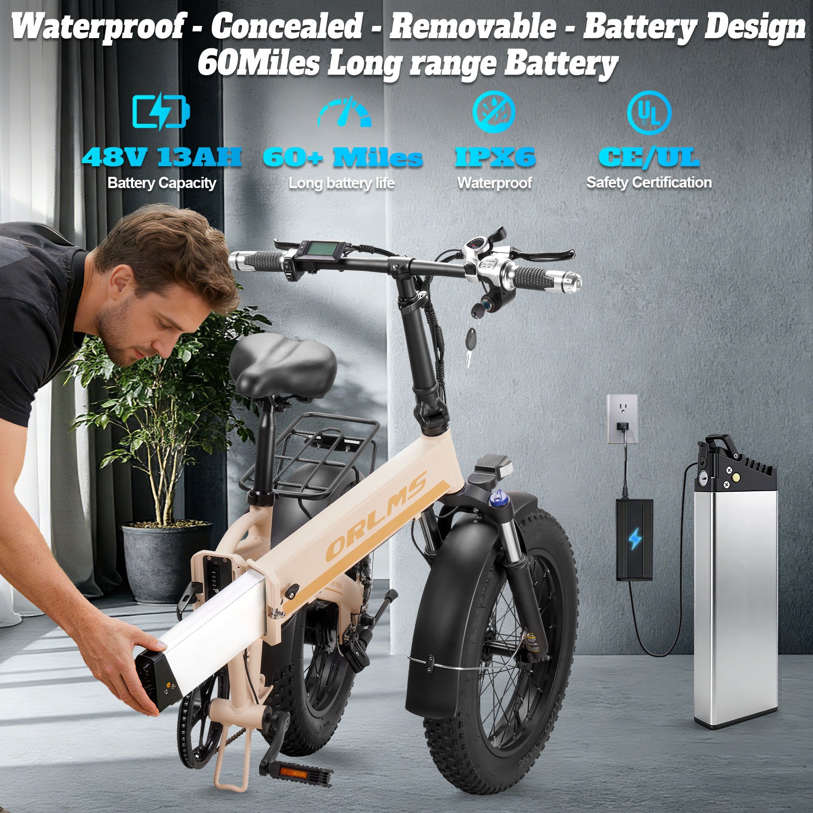 MENORX S9 Fodable Ebike 48V 13Ah 750W Peak 20" All-Terrain Fat Tire