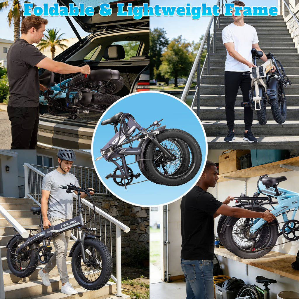 MENORX S9 Fodable Ebike 48V 13Ah 750W Peak 20" All-Terrain Fat Tire