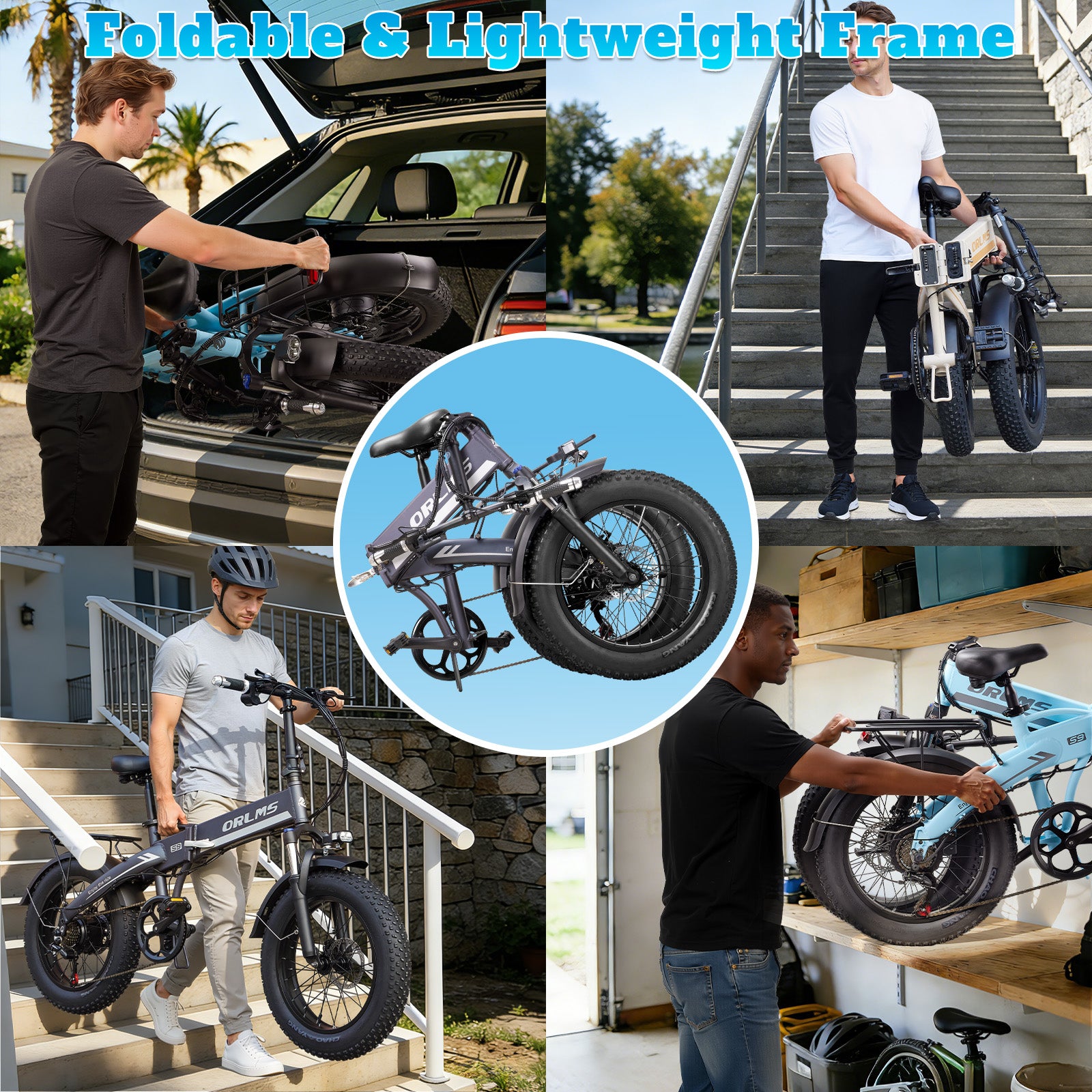 MENORX S9 Fodable Ebike 48V 13Ah 750W Peak 20" All-Terrain Fat Tire