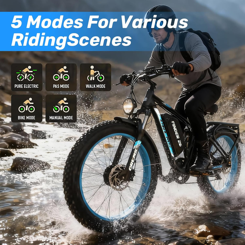 MENORX Finder 26 Dual Motor Electric Bike 26"x4" Fat Tire Full Suspension