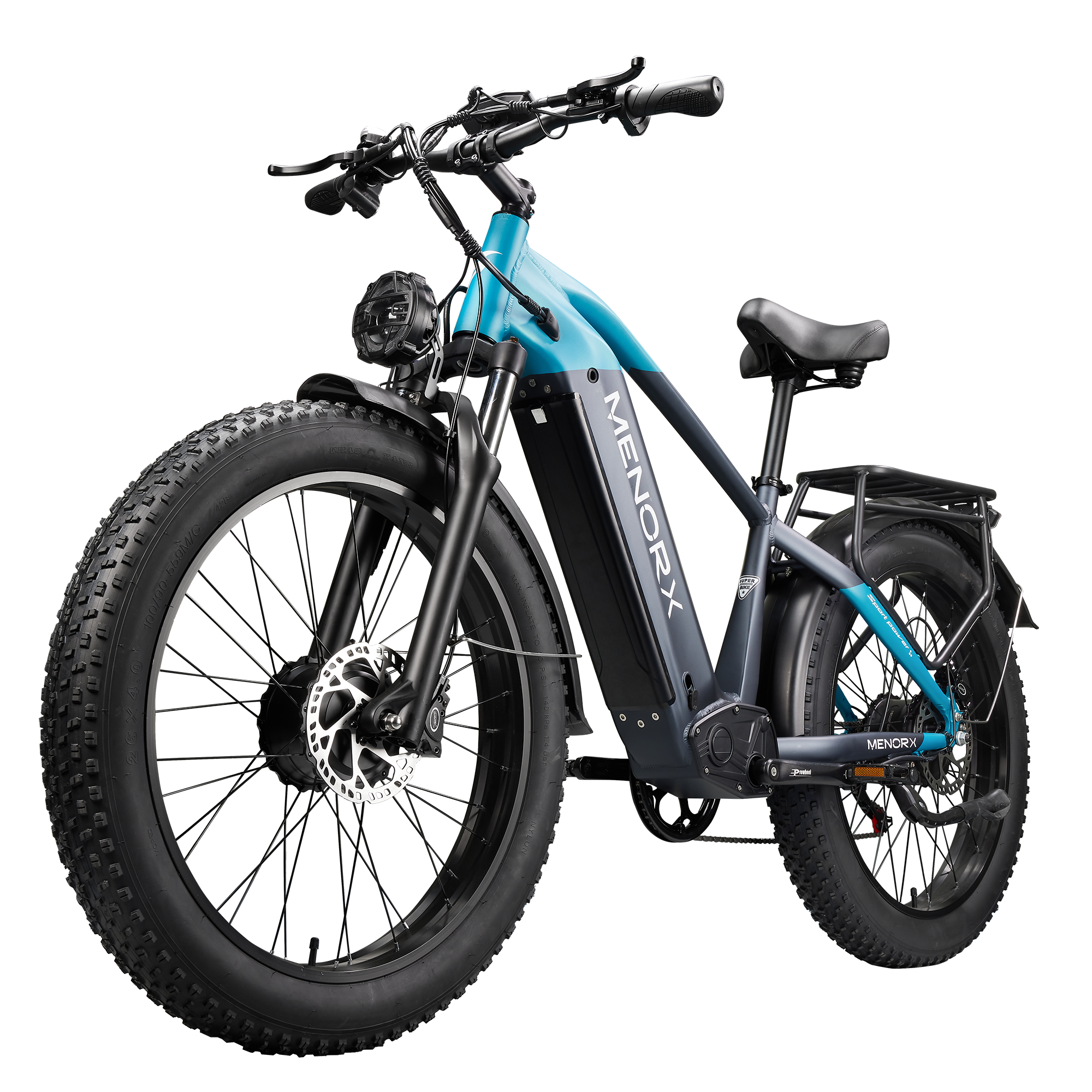 MENORX STORM-X Dual Motor Electric Bike 26"x4" Fat Tire Full Suspension