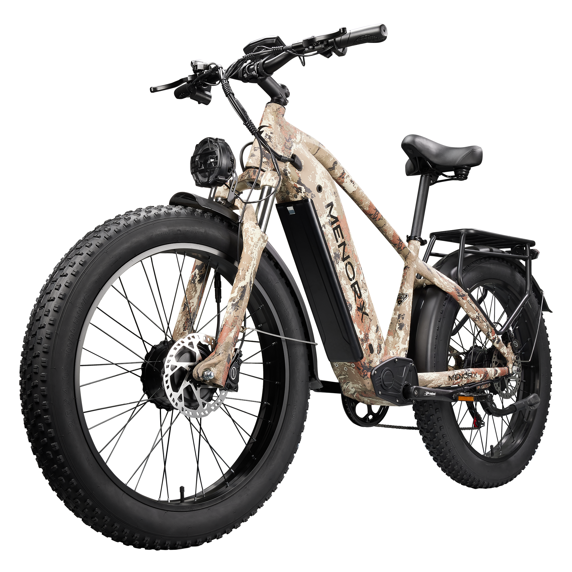MENORX STORM-X Dual Motor Electric Bike 26"x4" Fat Tire Full Suspension