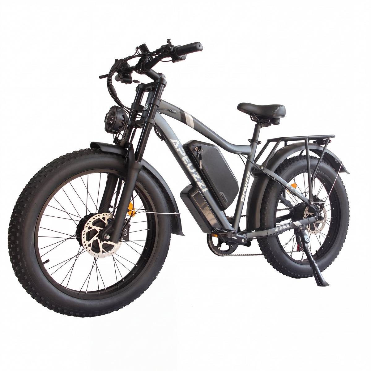 APEUZZI Dual Motor Electric Bike, 105-Mile Range & 50 MPH Max Speed, 26" Fat Tire Off-Road Ebike, Shimano 7-Speed